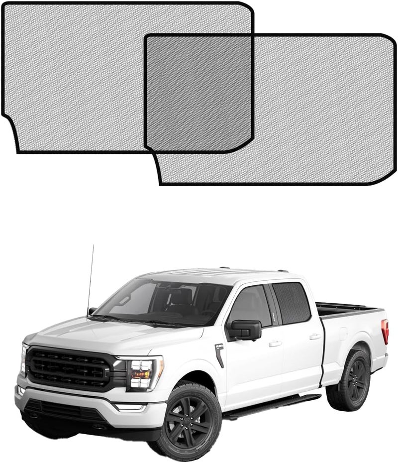 RSACET Car Window Shades for Ford F-150 (2021–2025), 2-Pack Rear Window Sun Shades for Baby – Breathable Mesh, UV & Heat Blocker, Privacy Protection for Camping, Travel, Sleep & Nursing - Image 1